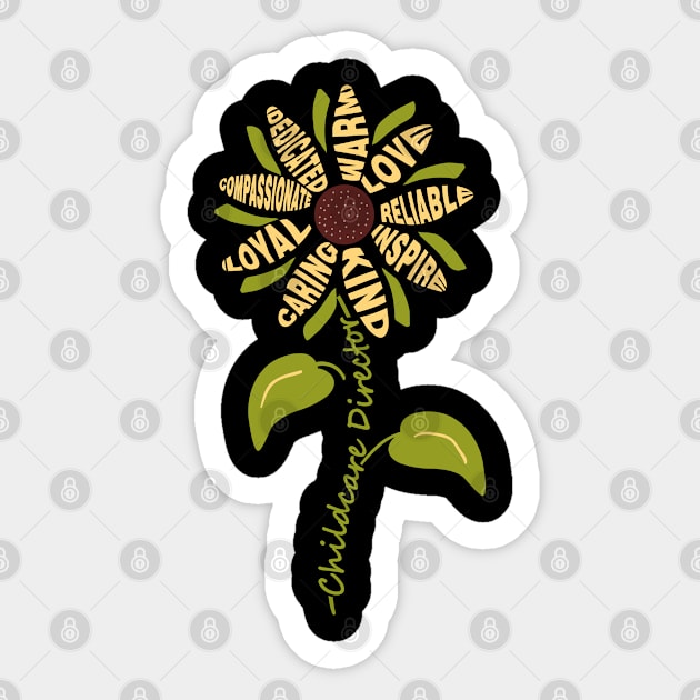 Childcare Director Daycare Provider School Teacher Sunflower design Sticker by mohazain